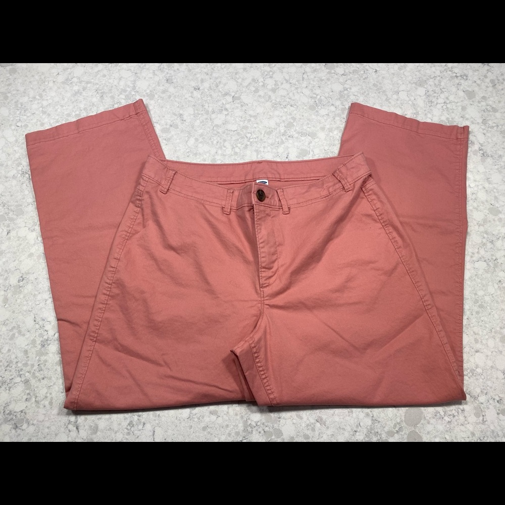 Old Navy antique coral wide leg chinos; excellent condition; smoke-free home